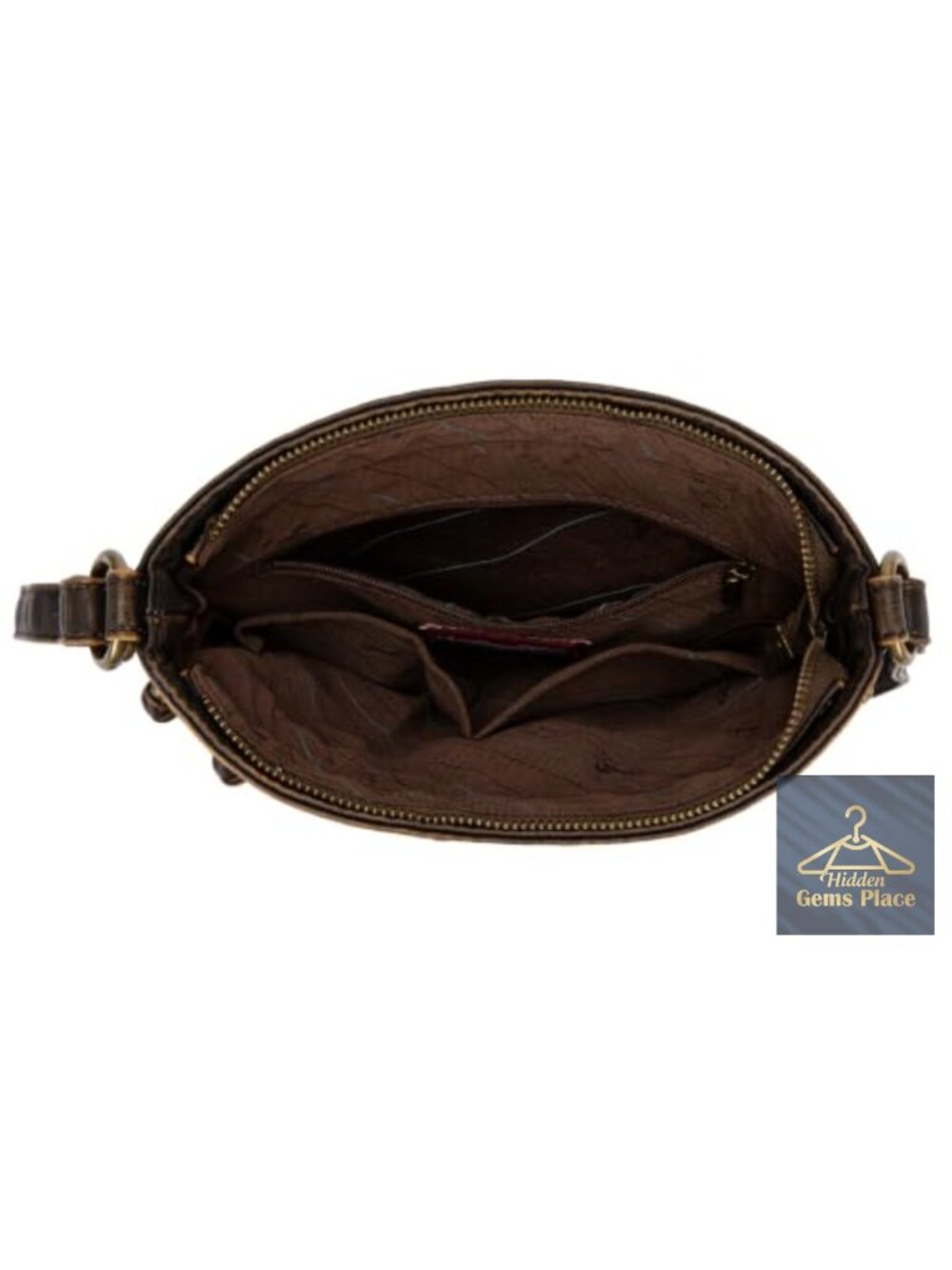 Vegan Leather Crossbody Bag with Multiple Pockets Adjustable Strap - Picture 4 of 6